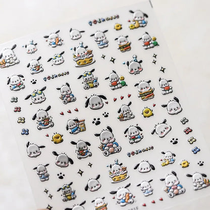 Cute Snoopy 5D Nail Stickers – Cartoon Anime Nail Art Decoration