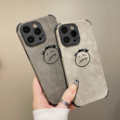 Luxury PU Leather Phone Case for iPhone 14/13/12/15 Pro Max, X, XS, 11, 7, 8 Plus, SE | Soft Turn Fur Back Cover Coque Capa