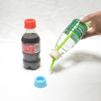 Silicone Drinking Lids for Purified Water Bottles - Novelty Sealer Caps with Straw Hole for Kids