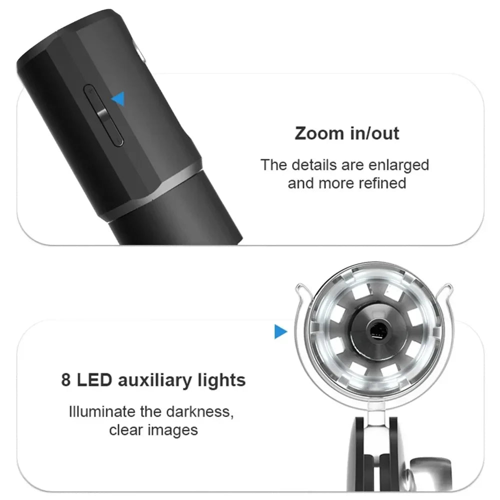 Portable 1000x Digital WiFi Wireless Microscope & Skin Scalp Analyzer for Mobile Phone Connection