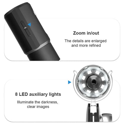 Portable 1000x Digital WiFi Wireless Microscope & Skin Scalp Analyzer for Mobile Phone Connection