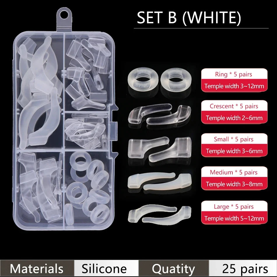 Eyeglass Retainer Set – Anti-Slip Silicone Ear Hooks for Glasses & Sunglasses