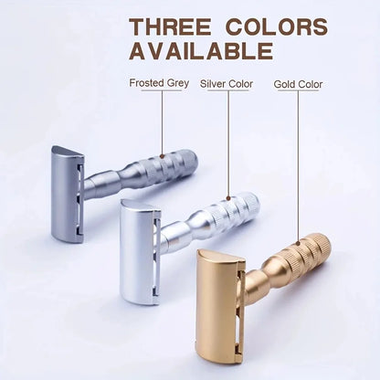 1 Machine + 5 Blades Classic Double Edge Safety Razor - High Quality Manual Shaver for Men’s Shaving and Women’s Hair Removal