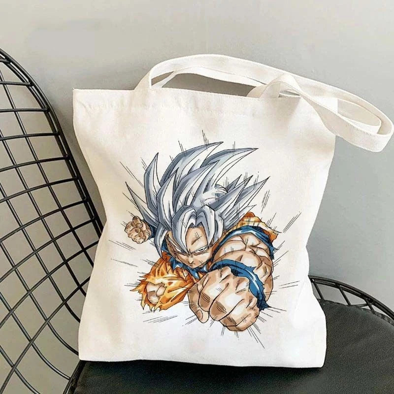 Dragon Ball Anime Canvas Tote Bag – Large-Capacity Eco Shoulder Bag for Women & Students