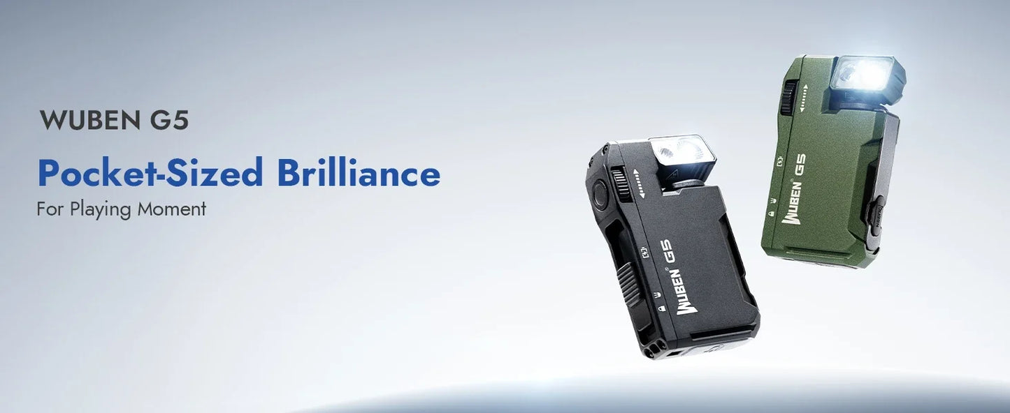 WUBEN G5 EDC Flashlight – 400 Lumens Portable Waterproof Pocket Torch with 180° Rotating Head & Magnetic Tail for Outdoor Use