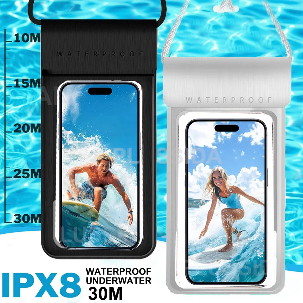 IPX8 Universal Waterproof Phone Pouch – Dry Bag Case for iPhone 16/17 Pro Max, Xiaomi, Samsung