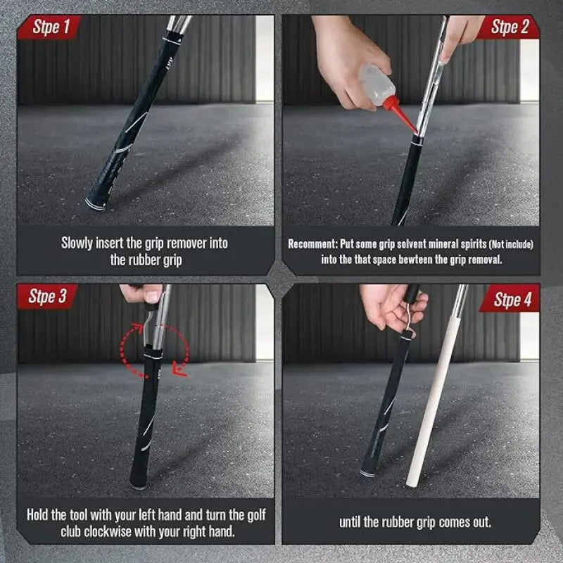 Golf Grip Removal Tool – V-Groove Grip Remover Saver for Standard Length Grips, Golf Grip Kit & Tools