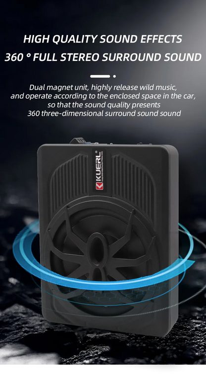 10 Inch Car Audio Subwoofer – 150W RMS Active Stereo, High Power Pure Bass Slim Speaker for Under-Seat Installation
