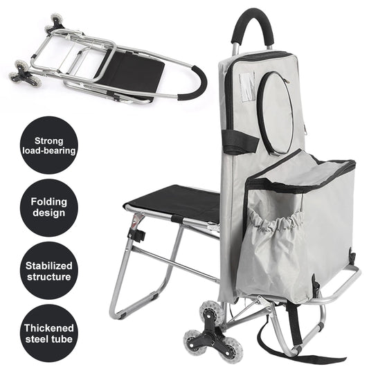 Multifunctional Folding Art Cart — Stair-Climbing Trolley with Storage, Ideal Gift for Art Students & Art Exams