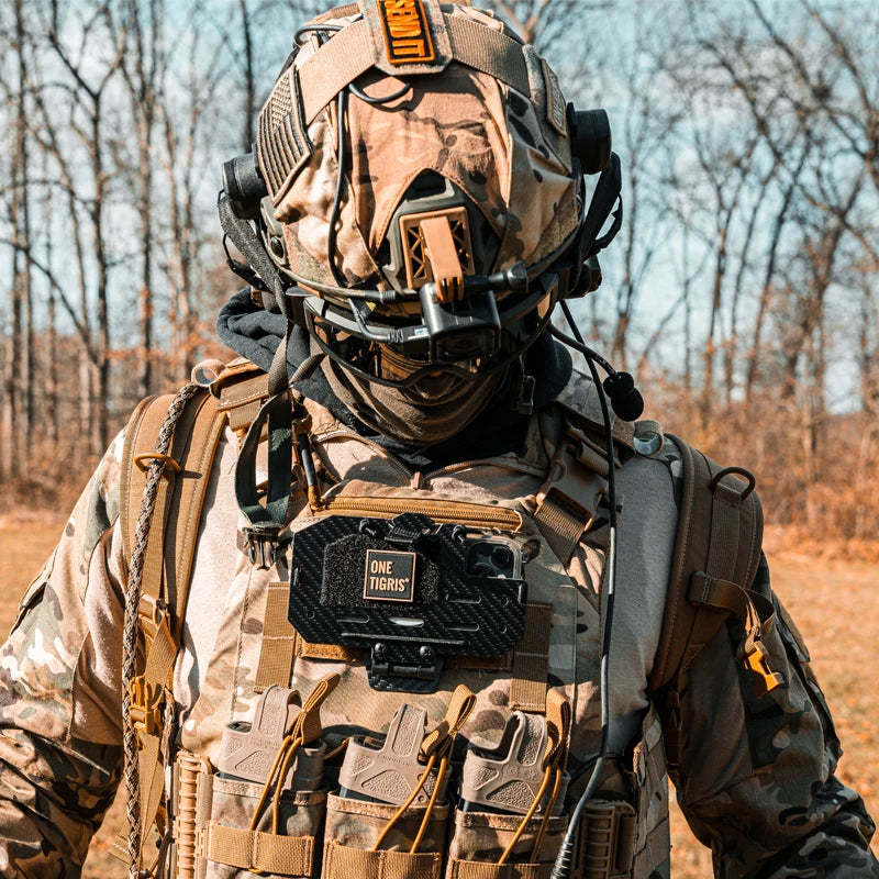 ONETIGRIS Tactical Chest Bag with Military Mobile Phone Rack - Molle Panel for Outdoor Gear, Map Case & Foldable iPhone Navigation Board