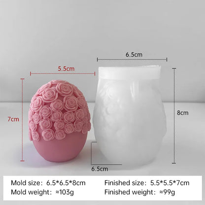 3D Creative Easter Egg Silicone Mold – DIY Flower & Butterfly Egg for Aroma Candles, Plaster Ornaments, and Easter Decor Crafts