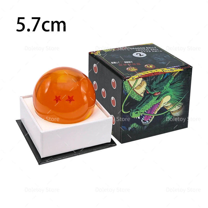 Dragon Ball Z 1:1 7-Star Crystal Balls Set — Orange & Blue Shenron Dragon PVC Figures, Complete Collectible Set