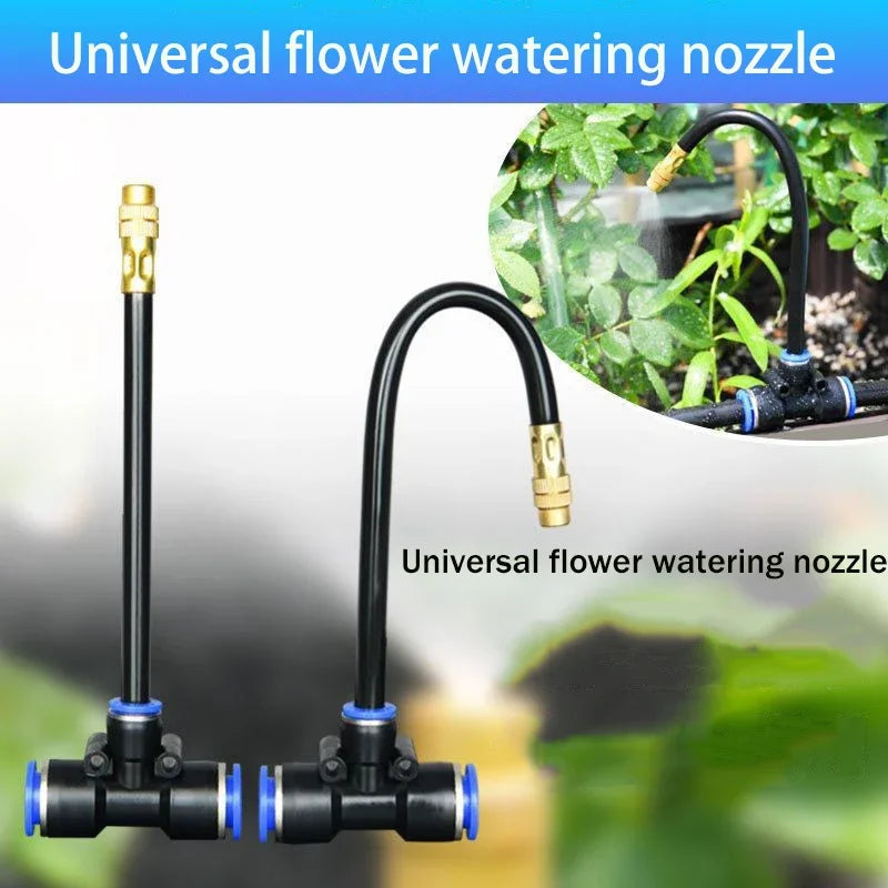 5-20M Automatic Garden Irrigation Kit – Universal Rotating Copper Nozzle Sprinkler for Balcony & Lawn Watering