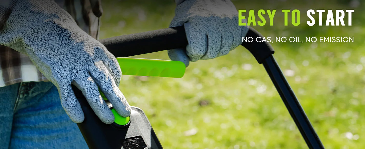 Deli 13" Cordless Electric Lawn Mower – 2-in-1 Lightweight Brushless Mower with 21V 4.0Ah Battery & Charger