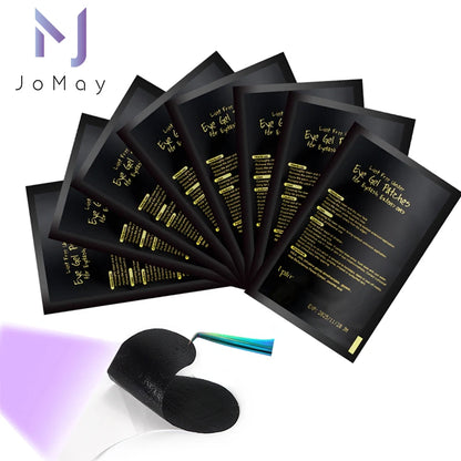 50 Pairs UV Black Hydrogel Eye Gel Patches | Eyelash Extension Padding & Makeup Stickers | Under Eye Gel Pads