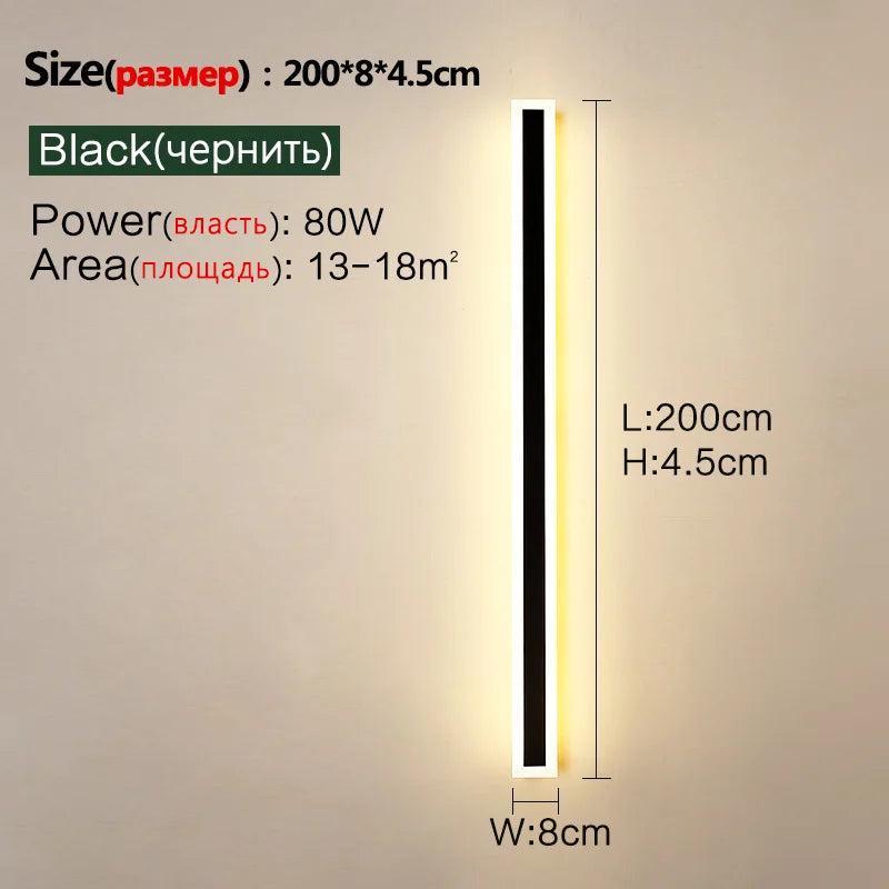 Outdoor Wall Lamp – IP65 Waterproof LED Long Corridor & Staircase Light, Balcony, Villa & Garden Entrance Lighting