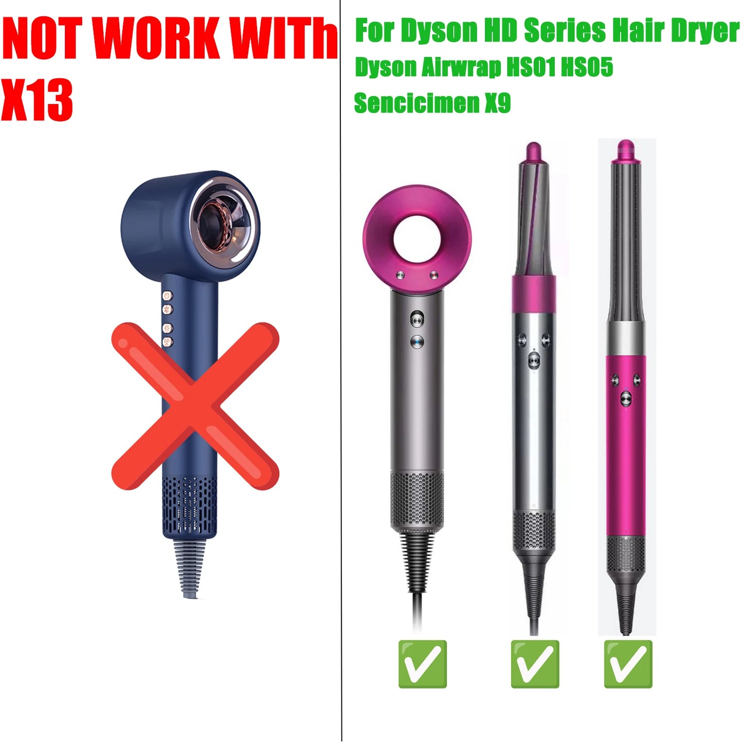 Anti-Flyaway Hair Styling Nozzle for Dyson Airwrap HS01/HS05 – Brush Attachment for Auto Curling & Dryer Accessories