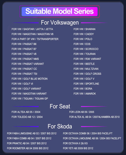 2DIN Android Car Radio for Volkswagen Golf 5/6, Polo, Passat B6/B7, CC, Skoda, Jetta - Multimedia, CarPlay, Wifi & GPS Navigation