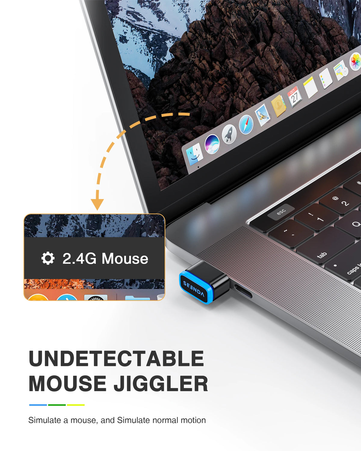 Seenda DK16 Mouse Jiggler: Undetectable Mouse Mover to Keep Computer P ...