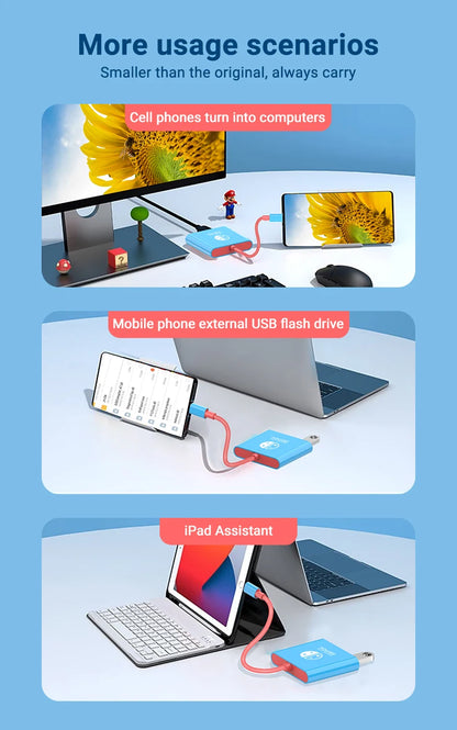 Portable Nintendo Switch Docking Station — Type-C Hub with HDMI & USB 3.0 for Travel Gaming