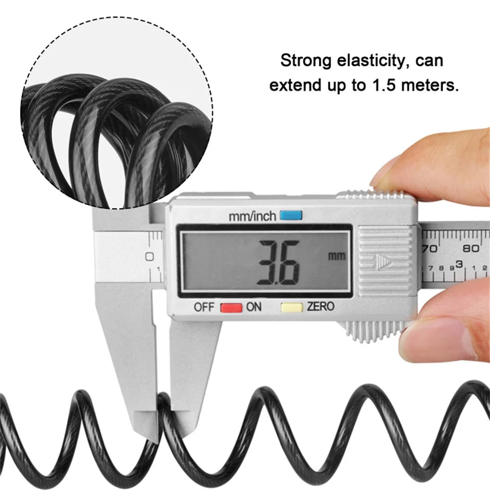 Durable 4-Digit Combination Helmet Lock Chain - Anti-Theft Bike & Motorcycle Cable Lock, Portable Stitch Motor Part