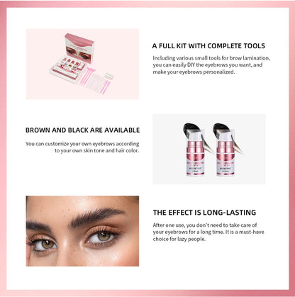 Professional Semi-Permanent Brow & Lash Lift Kit – Brow Lamination, Eyelash Perming & Tinting Makeup Set