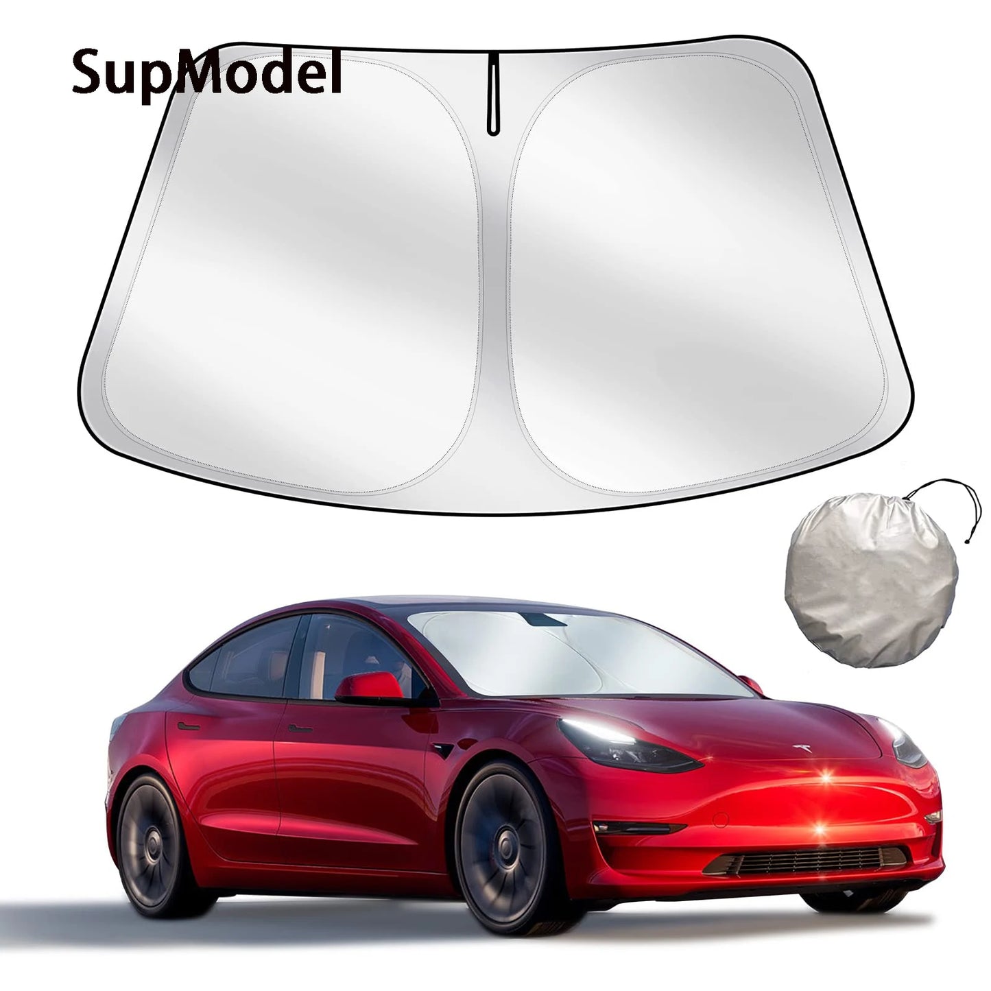 Tesla Windshield Sunshade Folding Front Window Cover – Heat Protection Visor for Model Y & Model 3 2025 Accessories