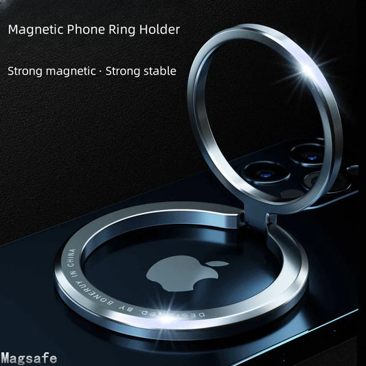 KAPUDA Magnetic Ring Mobile Phone Stand - 360° Rotation, Foldable & Compact Desktop Phone Stand, Easy to Carry