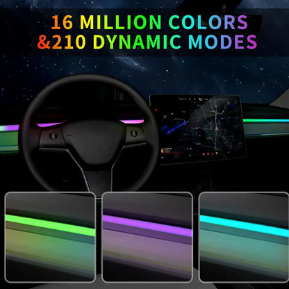 Tesla Model 3 & Y (2021-2023) Center Console LED Ambient Light Strips – Neon Dashboard Lighting Accessories