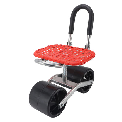 Garden Scooter Rolling Work Seat — Adjustable Iron Labor-Saving Seat for Efficient Field Work