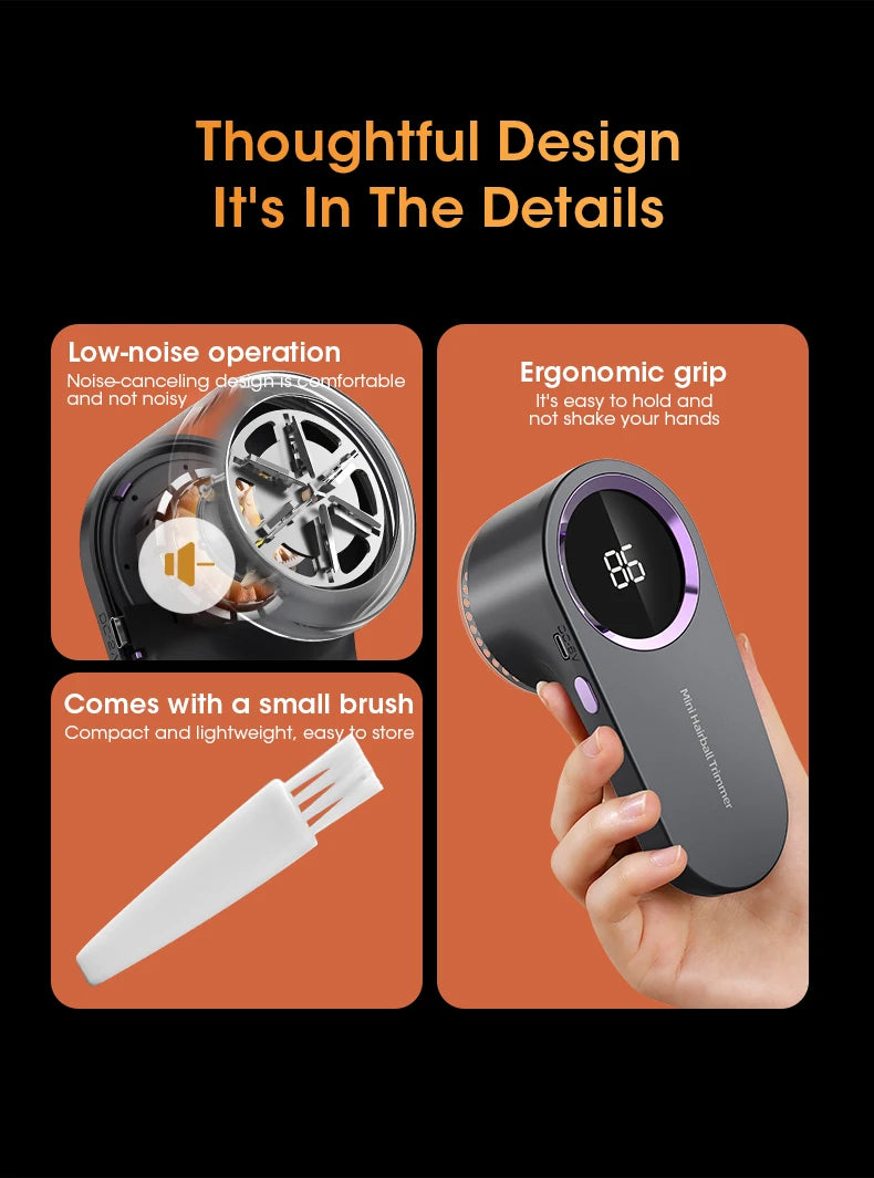 LED Digital Electric Lint Remover – USB Rechargeable Fabric Shaver for Clothes & Sweaters