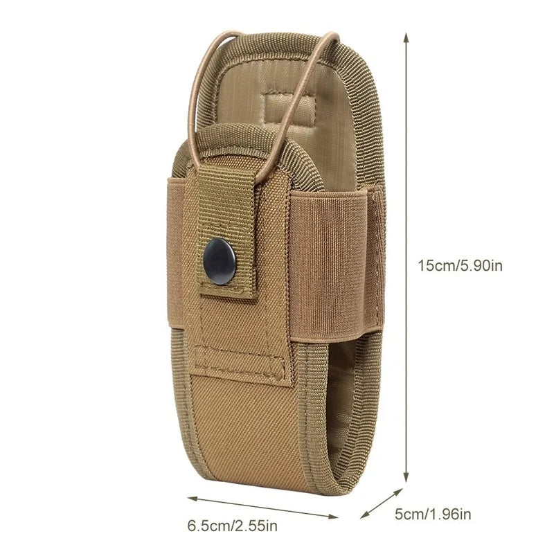 Tactical Molle Radio Walkie Talkie Pouch: 1000D Waist Bag Holder - Portable Interphone Holster Carry Bag for Hunting and Camping