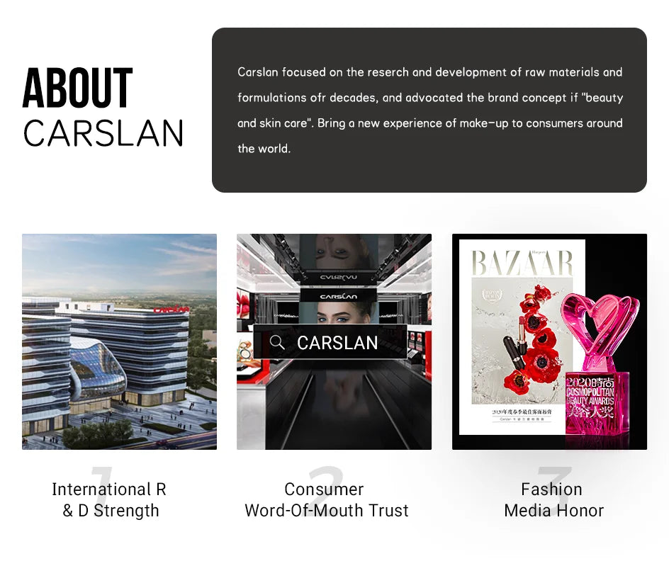 CARSLAN Long-Lasting Moisture Matte Liquid Foundation – Full Coverage Concealer, Whitening & Oil Control Face Base Makeup