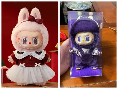 Premium Labubu Zimomo Angel Doll Clothes Set  — 17cm Mokoko Vinyl Pendant Plush & Clothes Set (Fits Labubu 1st & 2nd Gen) — Birthday Gift