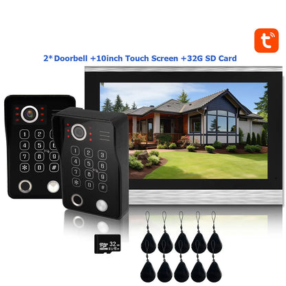 Fingerprint 5-in-1 WiFi Video Doorbell — Tuya Smart 1080P Touch Intercom System for Home Security