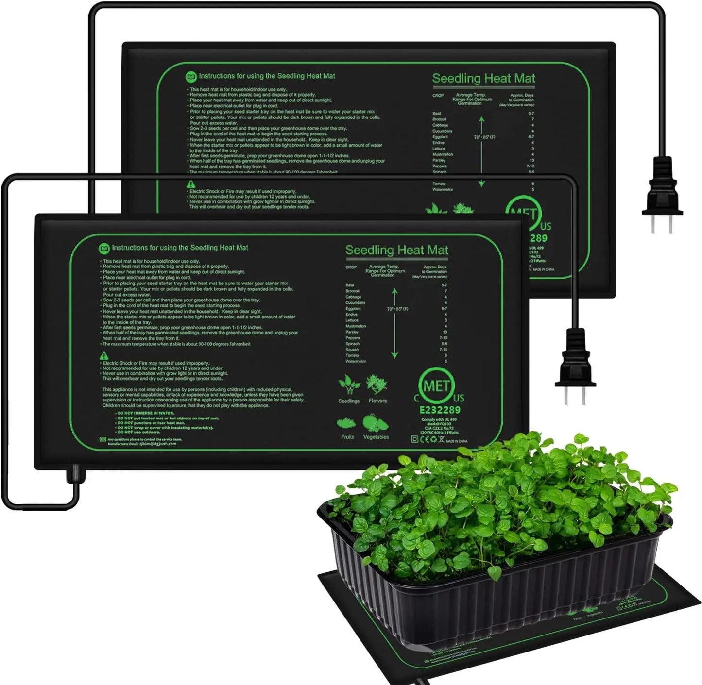 10/25/50CM Seedling Heat Mat — Waterproof Indoor Plant Germination & Propagation Pad with EU/US/UK Plug