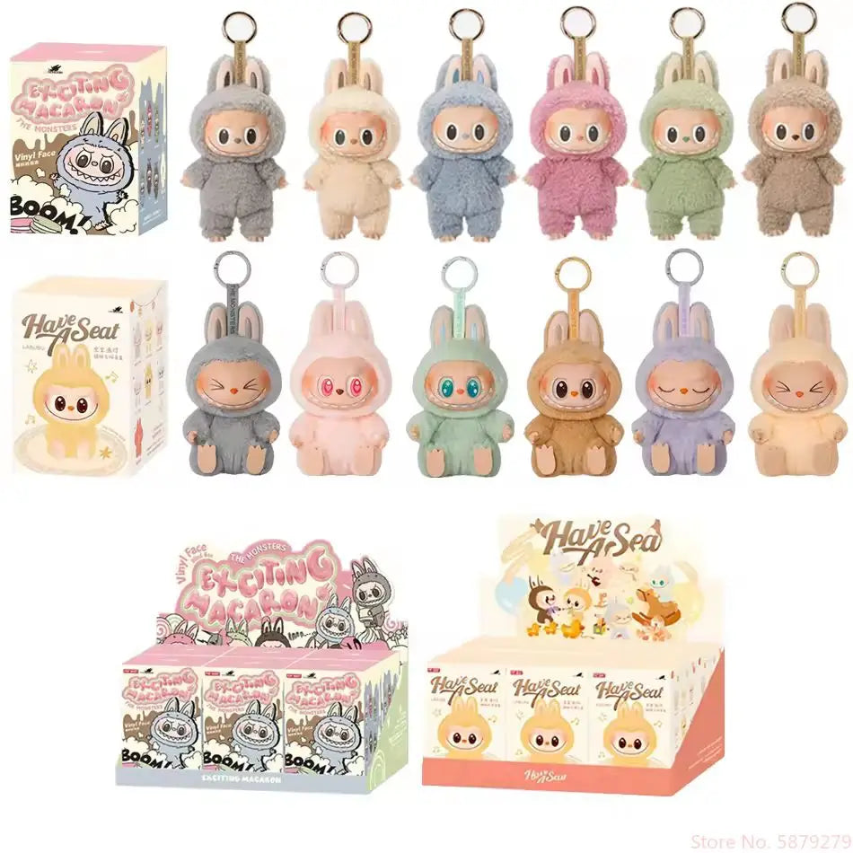 Labubu Macaroon Sit Party Vinyl Face Blind Box – 1st & 2nd Generation Plush Doll Decorative Gift Surprise
