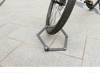 Folding Bicycle Chain Lock – Portable Anti-Theft E-Bike Cable Padlock, Compact Safety Lock for Bikes