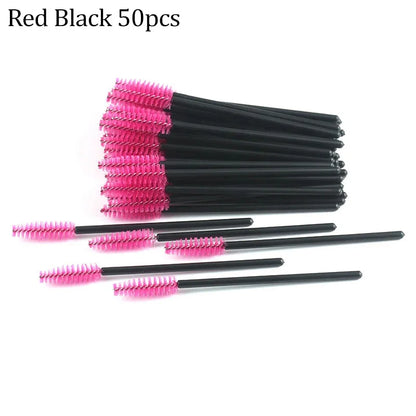 50PCS Reusable Eyelash Brushes – Mascara Wands Spoolers for False Lashes & Eyelash Extensions