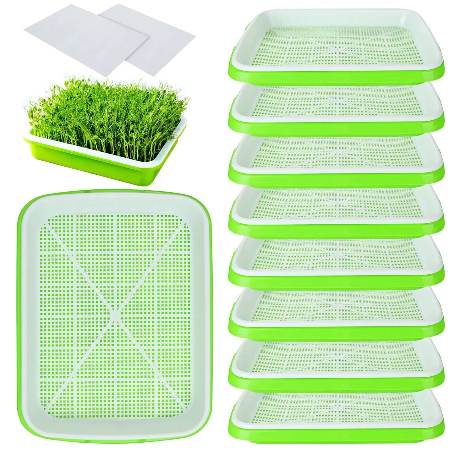 Microgreens Sprouter Tray — Hydroponic Sprouting Tray for Garden, Nursery & Potted Plants