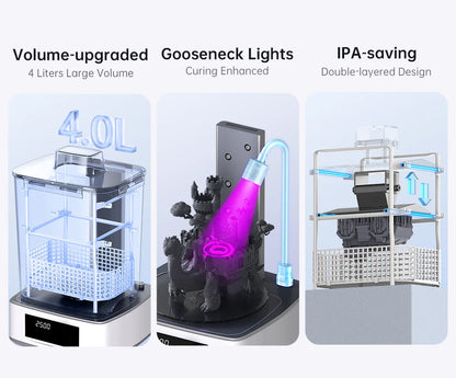 ANYCUBIC Wash & Cure Machine | 3-4L Large Volume for LCD/DLP Resin 3D Printers, Compatible with Photon Mono 2