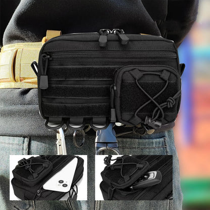 Tactical Molle Horizontal Admin Pouch – EMT EDC Utility Bag with Front Drawstring Pocket