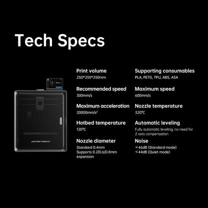 Anycubic Kobra S1 Combo Multi-Color 3D Printer – High Precision Core XY, Ultra-Quiet, Max Speed 600mm/s, Stable Structure