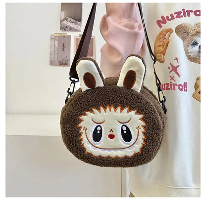 Labu Cartoon Crossbody Plush Bag – Kids Backpack & Shoulder Bag Doll Change Purse, Perfect Gift for Girls