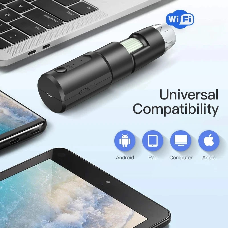 Portable 1000x Digital WiFi Wireless Microscope & Skin Scalp Analyzer for Mobile Phone Connection