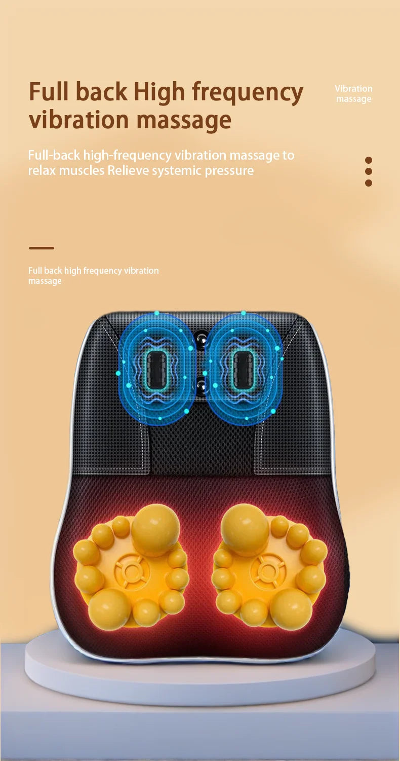 Manufacturer Direct Electric Shiatsu Neck & Head Massager Pillow with Heating and Vibration – Cervical Traction Car Back Massager