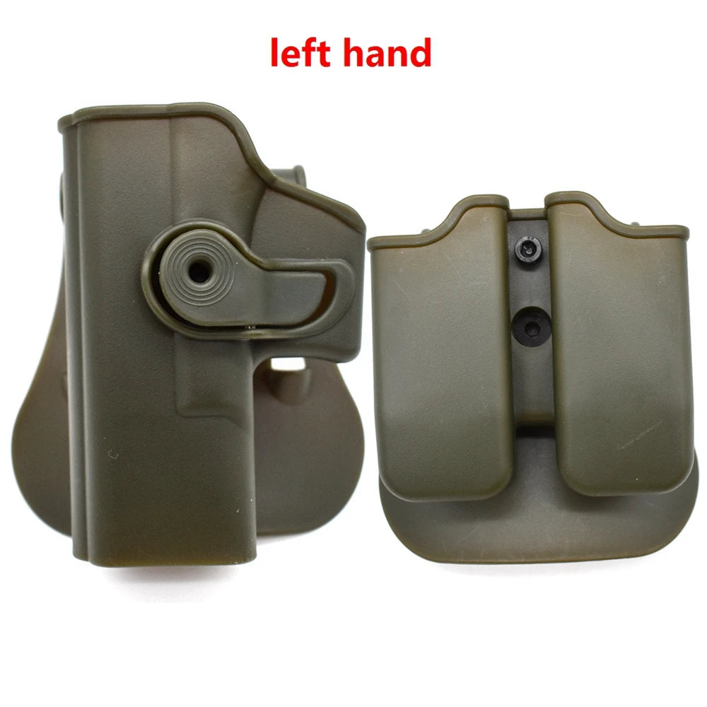 Left Hand Gun Holster – IMI Glock Pistol Case for Gen 1-4 Glock 17, Waist Holster with 9mm Mag Pouch, Hunting Accessories