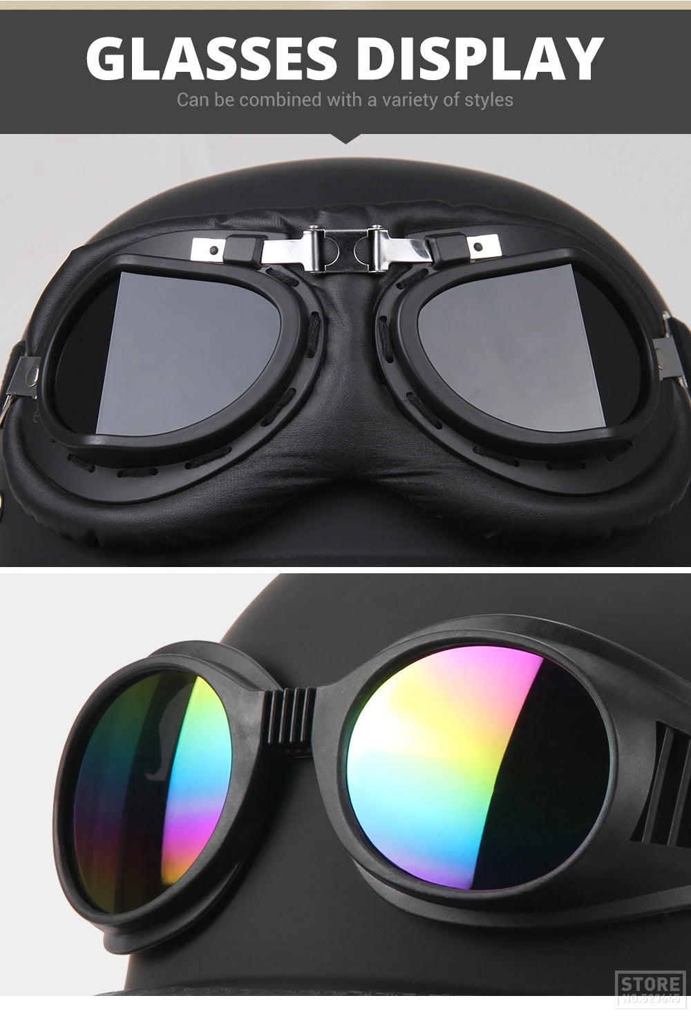 German Leather Motorcycle Half Helmet - Vintage Open Face Biker Helmet, DOT Certified, Casco Moto for S-XXL Sizes