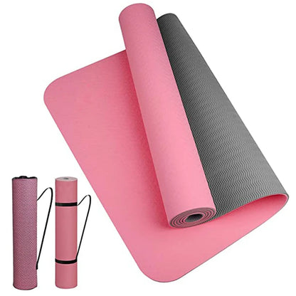 Thick Two-Color Non-Slip TPE Yoga Mat – High-Quality, Odorless Fitness Mat 180x57cm for Home Workouts