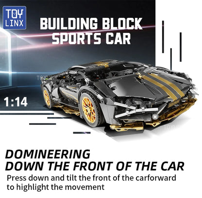 ToylinX 1:14 Supercar Building Block Toy – Optional Power Group, Technology Design for Adults & Kids, Christmas Gift with Box